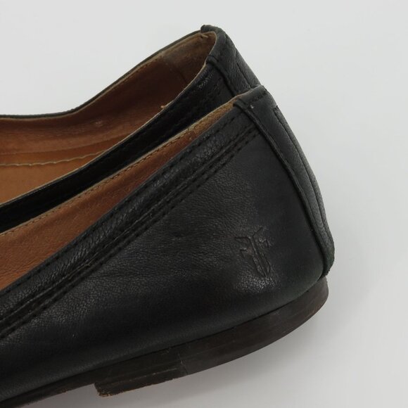 Frye Women 7.5 M CARSON Ballet Flat 8012044 Black Genuine Leather Shoes Slip On - Picture 7 of 15